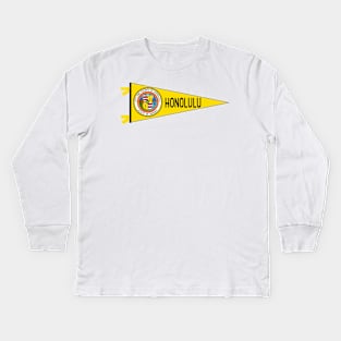 Honolulu Flag Pennant Kids Long Sleeve T-Shirt